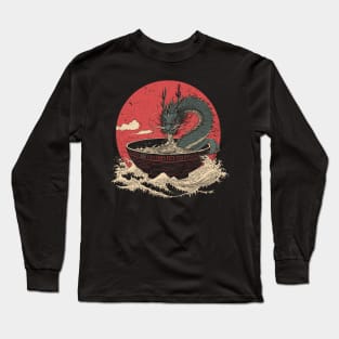 Dragon eating ramen Long Sleeve T-Shirt